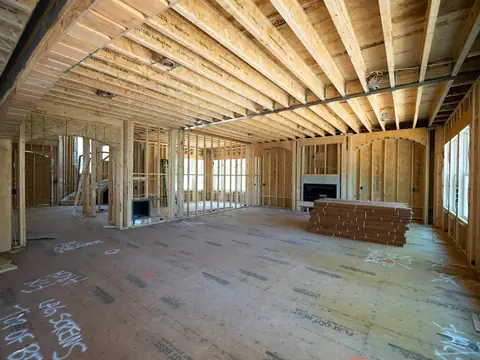 Timber-framed interior during a commercial fit-out